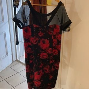 Mesh top backless dress